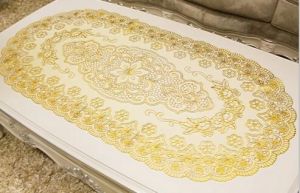 pvc Oval Hollow Placemat 60cm*100cm, Brand Name : Wantu