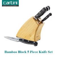 7254 Cartini 5 Pcs. Knife Set With Bamboo Block