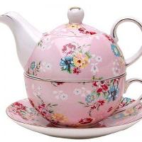 Shabby pink tea pot