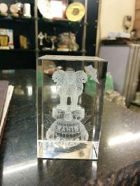 3d Engraved Crystal Cube
