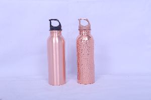 750 ml Plastic Lid Copper Water Bottles
