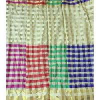 Checkered Saree Fabric