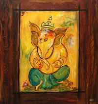 Code No. 523 Ganesha Canvas paintings