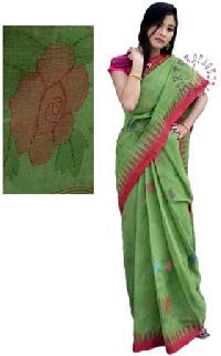 Parrot Green Cotton Saree