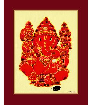 Ratna Ganesh Art Prints On Silk