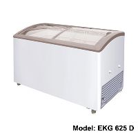 EKG 625 D Curve Glass Top Freezer
