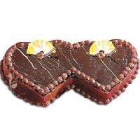 2 Kg Double Heart Chocolate Cake