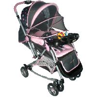 Polly's Pet Baby Rocking Stroller with Mosquito Net - Pink