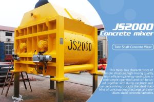 Good Performance 2cbm Stationary Hydraulic Full Automatic Forced Js2000 Concrete Mixer Machine China