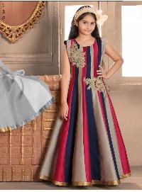 Girls Multicolor Designer Gown