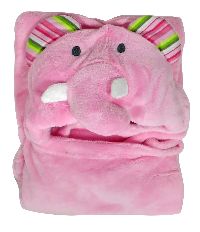 Carters Baby Hooded Mink Blanket Elephant Style - Pink