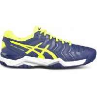 Blue-Yellow Asics Gel Challenger 11 Mens Tennis Shoes