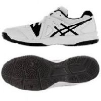 Black-White Asics Gel Gamepoint Tennis Shoes