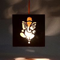 Coral Hanging Ganesha Light