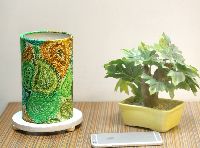 Green Paisley Side Table Lamp