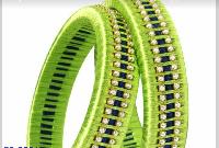 Green Embroidery Bangles
