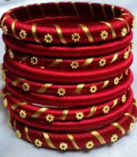 Red Embroidery Bangles