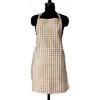 Lushomes Adjustable Buckle Beige Gingham Checks Apron