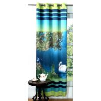 Lushomes Digitally Printed Dove Polyester Blackout Long Doors Curtains