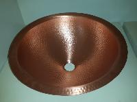 2001 Undermount Hammered Round Copper Sink