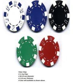 100 Pcs Diced Poker Chip Set