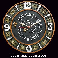 Terracotta Warli Design Wall Clock