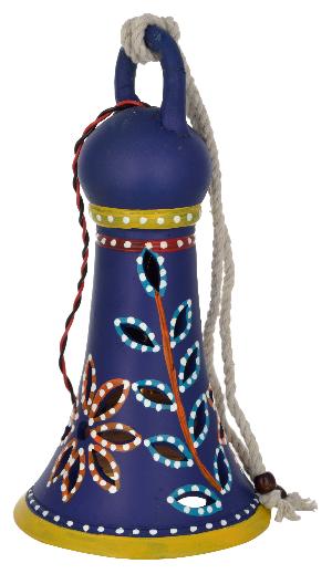 Terracotta Hand Painted Hanging Bell Lamps