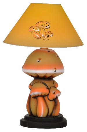 RURALSHADES Terracotta Hand Painted Mushroom Table Lamp Handicraft