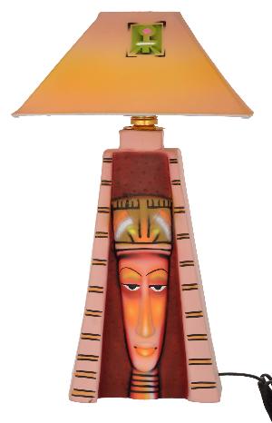 RURALSHADES Terracotta Pyramid Shape Table Lamp Handicraft