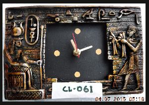 Terracotta Egyptian Style Wall Clock