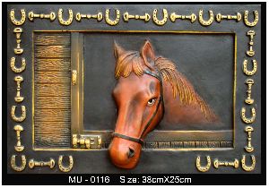 Terracotta Sculpted Horse Frame