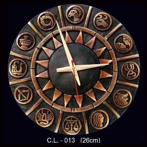 Terracotta Zodiac Signs Wall Clock