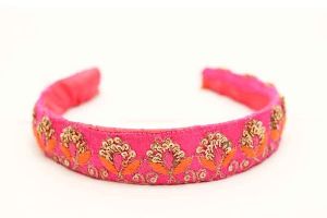 Coral Embroidered Hairband