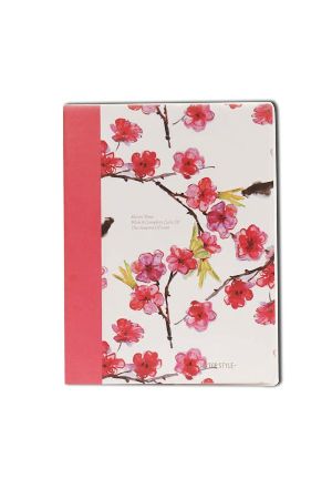 Pastel Red Floral Covered Diary