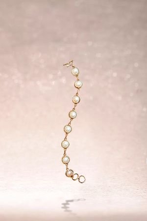 Silver Plated Half Pearls String Bracelet