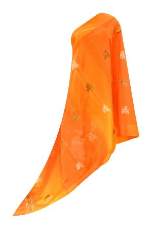 Yellow Orange Moonga Silk Banarasi Dupatta