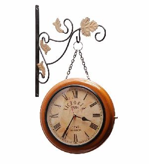 Double sided Golden Station clock