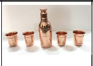 Copper Cocktail Shaker and Glass Set