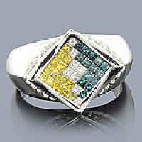 white blue yellow mens-diamond ring 2ct-p-43650
