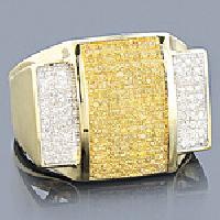 yellow diamond ring 085ct-10k-mens-p-44165