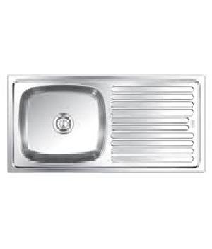 SS KITCHEN SINK SINGLE BOWL WITH DRAIN BOARD