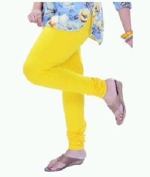 Plain Lemon Yellow Cotton Churidar Ladies Leggings at Rs 185 in