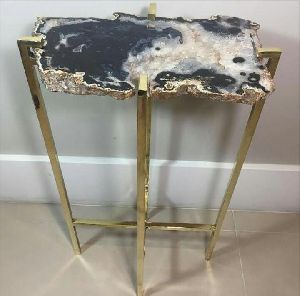 Agate Stone Brass Table
