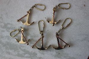 Nautical Brass Anchor Keychain