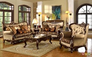 French style hand carved luxury sofa set