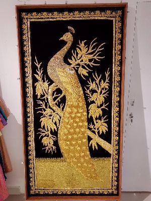 Jewelled peacock wall hanging