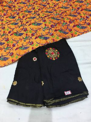 linen georgette silk sarees with designer blouse