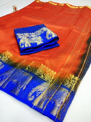 kanjivaram Gaja elephant tussar silk sarees