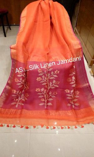 silk linen jamdani sarees