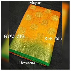 SVV tussar silk with grand mayuri pallu sarees